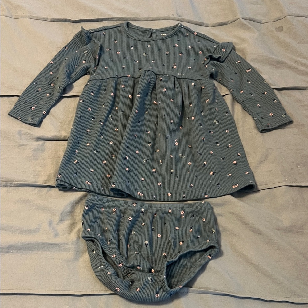 Carter's Blue Floral Baby Outfit with Bottom